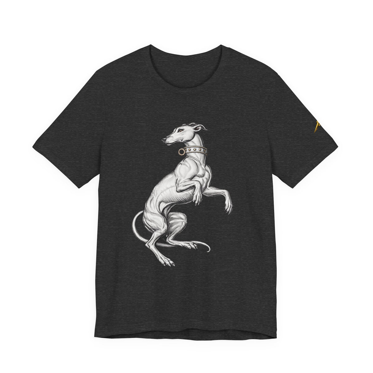 Greyhound Illustration T‑Shirt — Elegant Whippet Dog Art Tee