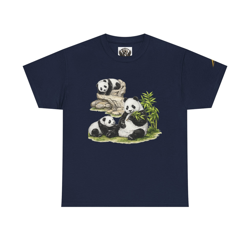 Pandas Relaxing Graphic Tee — Cute Bamboo Panda Illustration T-Shirt