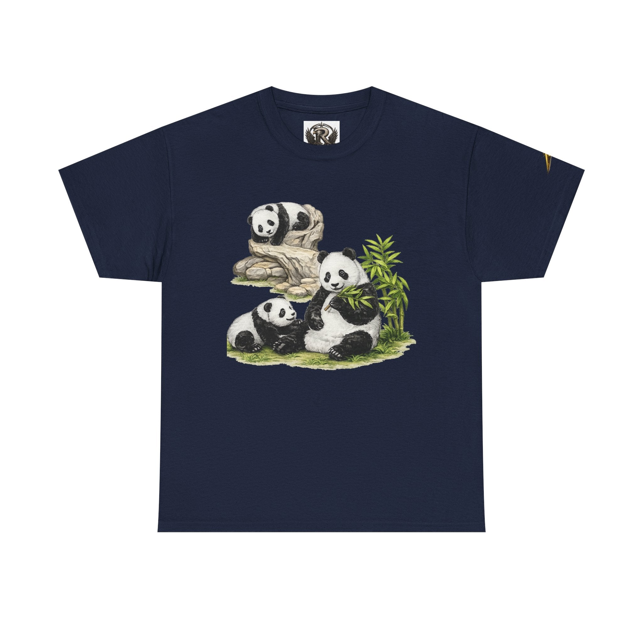 Pandas Relaxing Graphic Tee — Cute Bamboo Panda Illustration T-Shirt