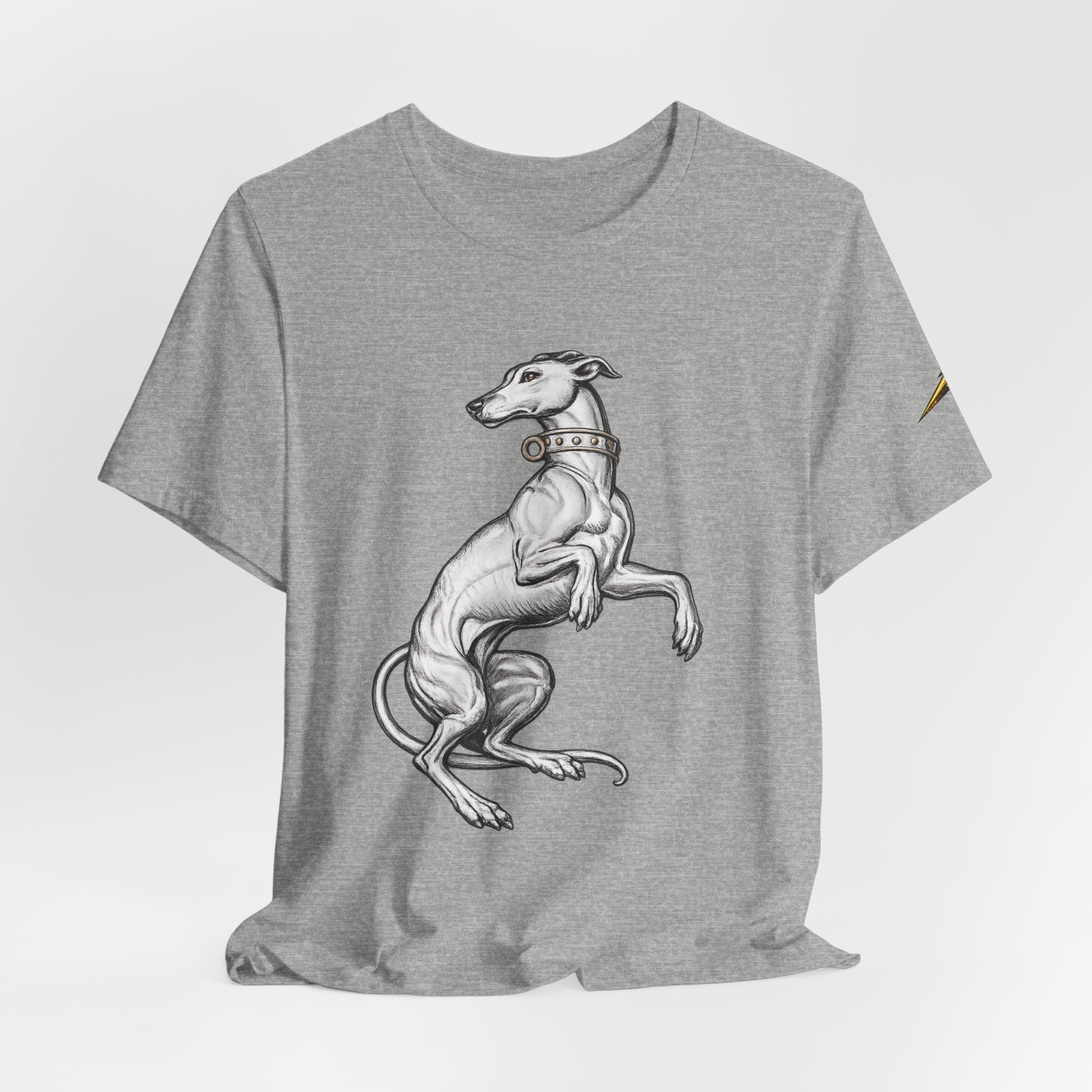 Greyhound Illustration T‑Shirt — Elegant Whippet Dog Art Tee