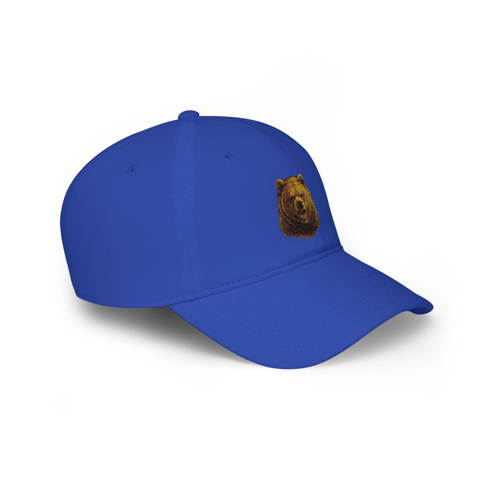 Bear Head Embroidered Baseball Cap — Low Profile Hat for Outdoors & Casual Wear