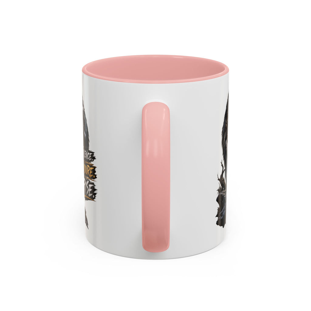 Wolf Graphic Coffee Mug — "Silence Endure Rise" Accent Ceramic Mug (11/15oz)