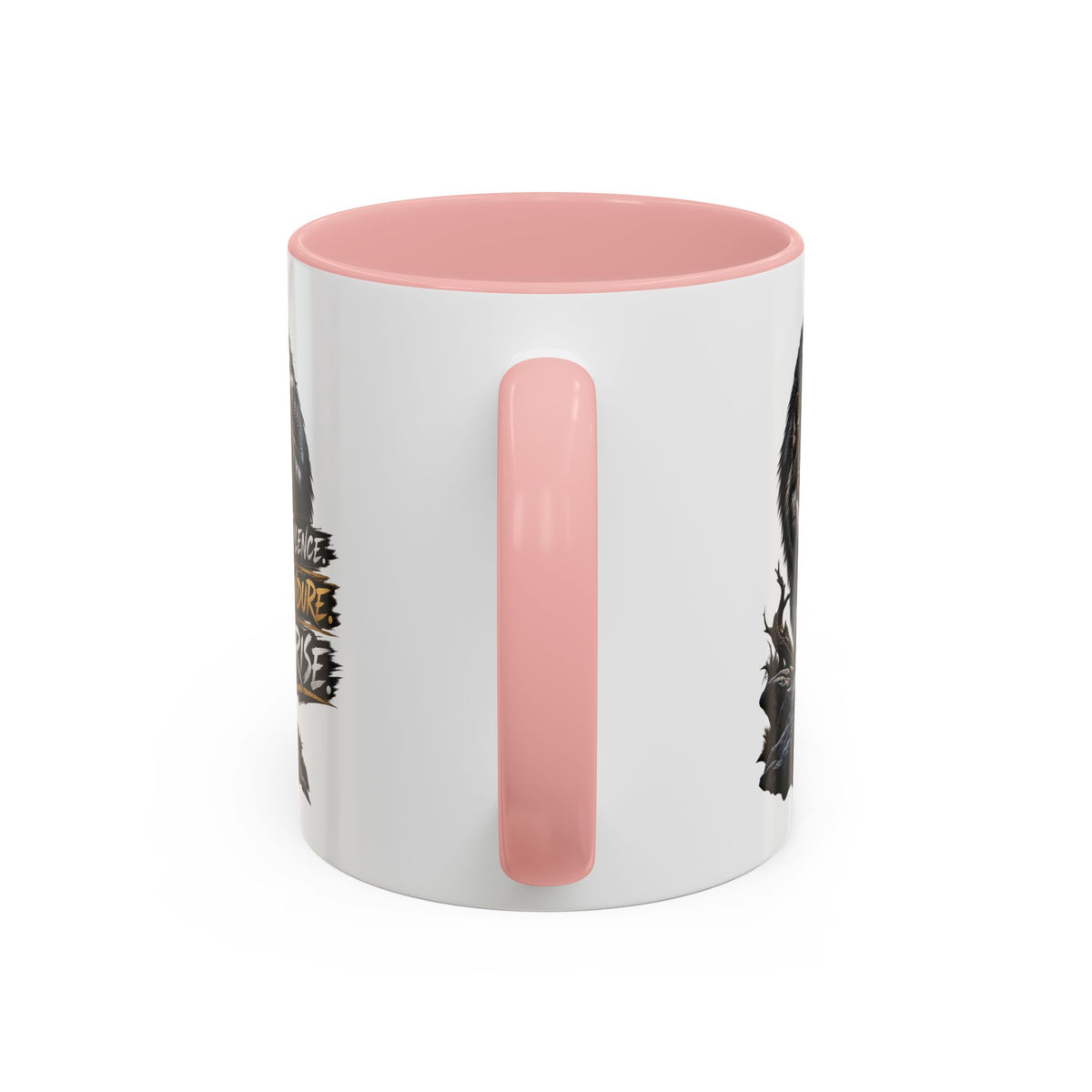Wolf Graphic Coffee Mug — "Silence Endure Rise" Accent Ceramic Mug (11/15oz)