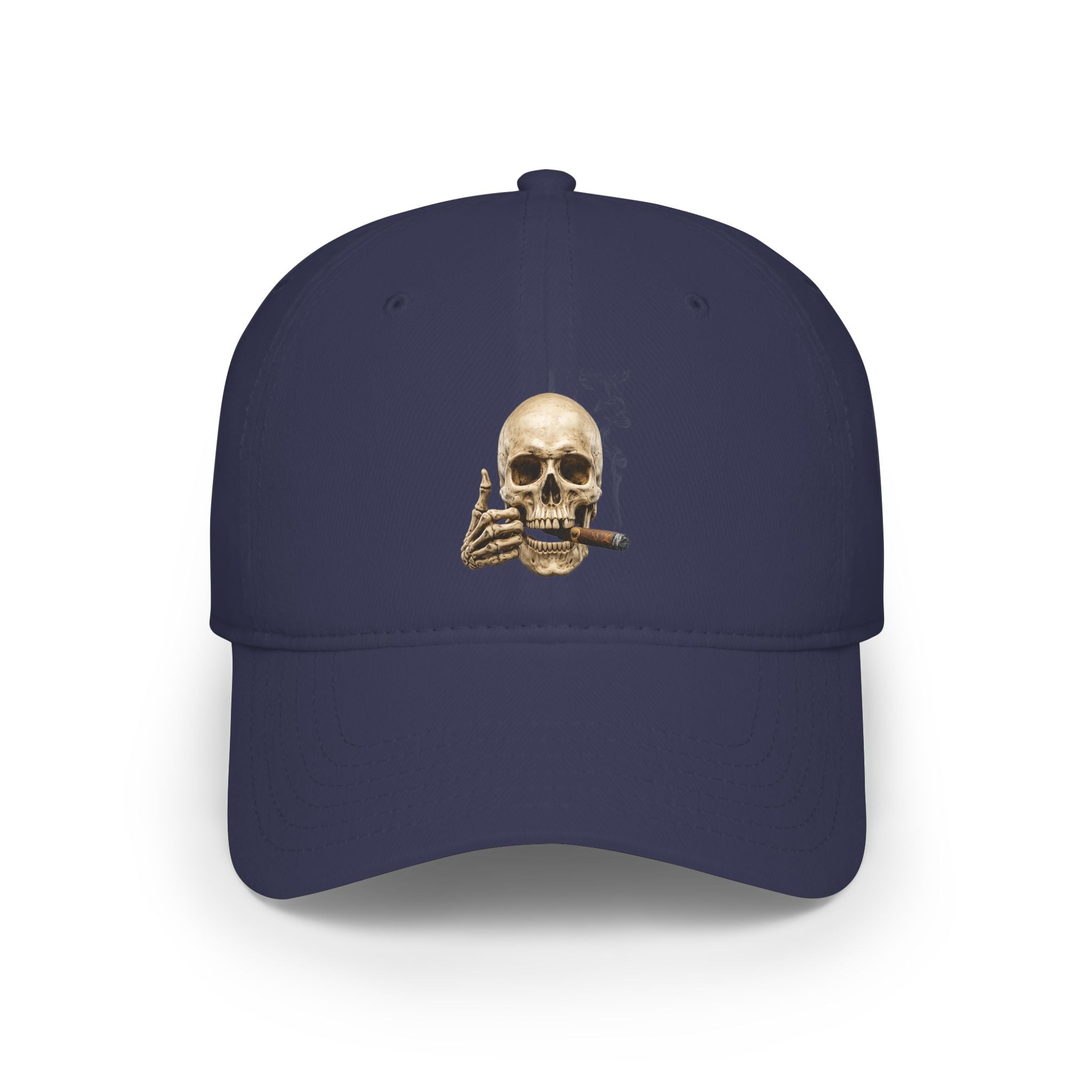 Cigar Smoking Skull, Low Profile Baseball Cap