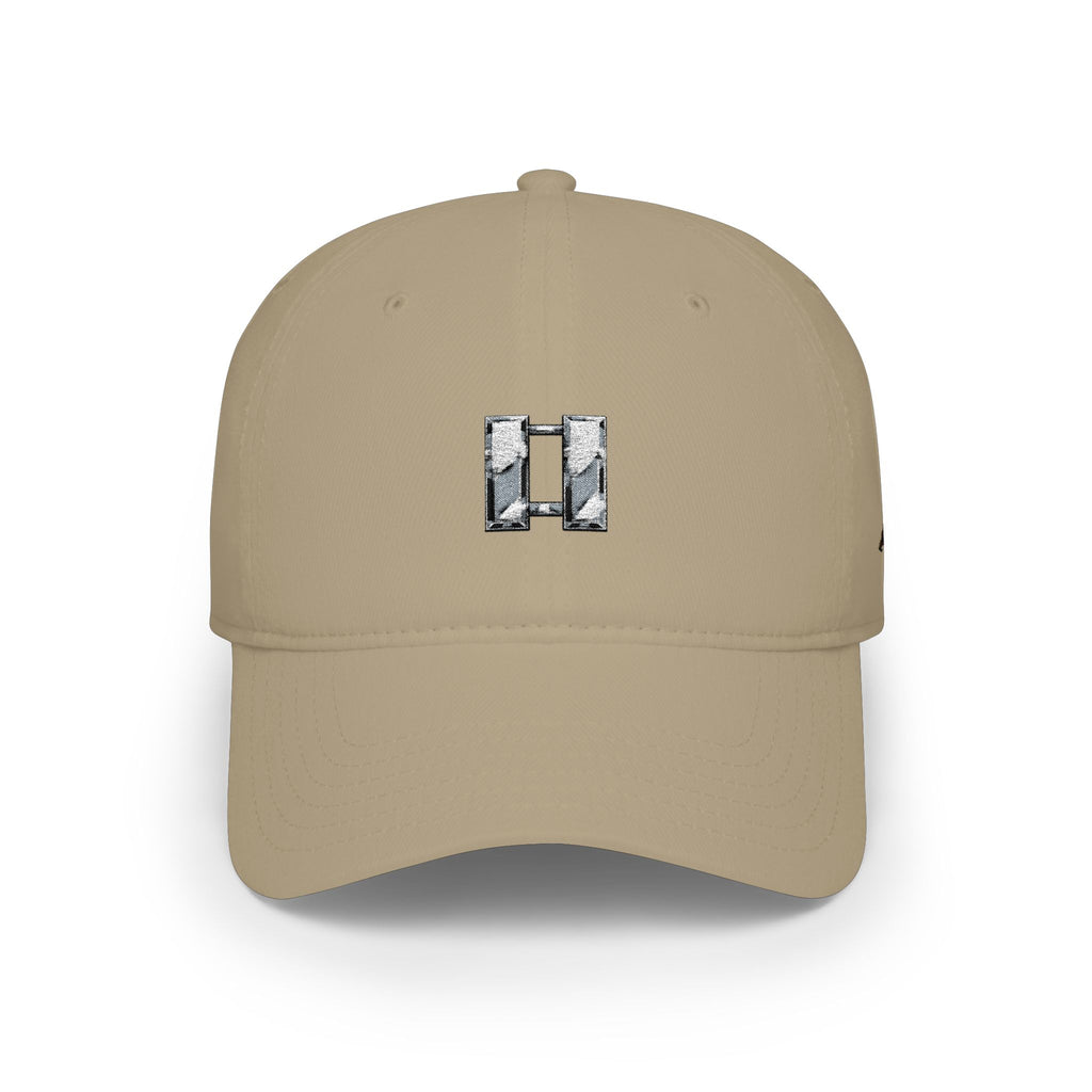 Distressed Captain's Insignia Low Profile Baseball Cap — Minimalist Embroidered Hat