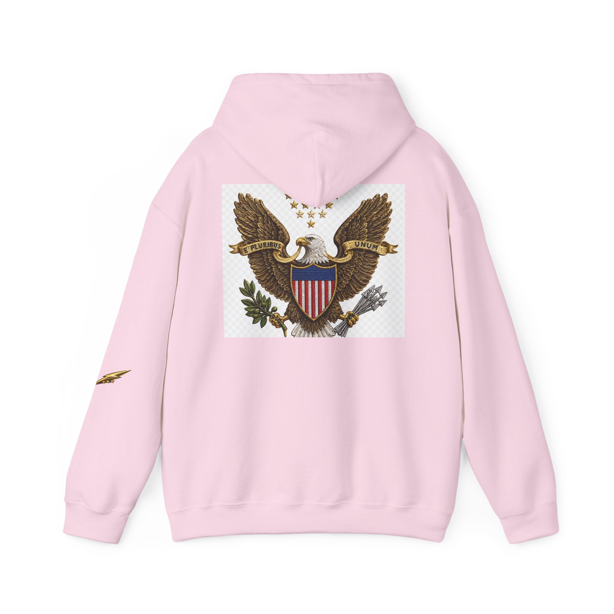 Eagle Emblem Hoodie — Vintage American Shield Graphic Hooded Sweatshirt