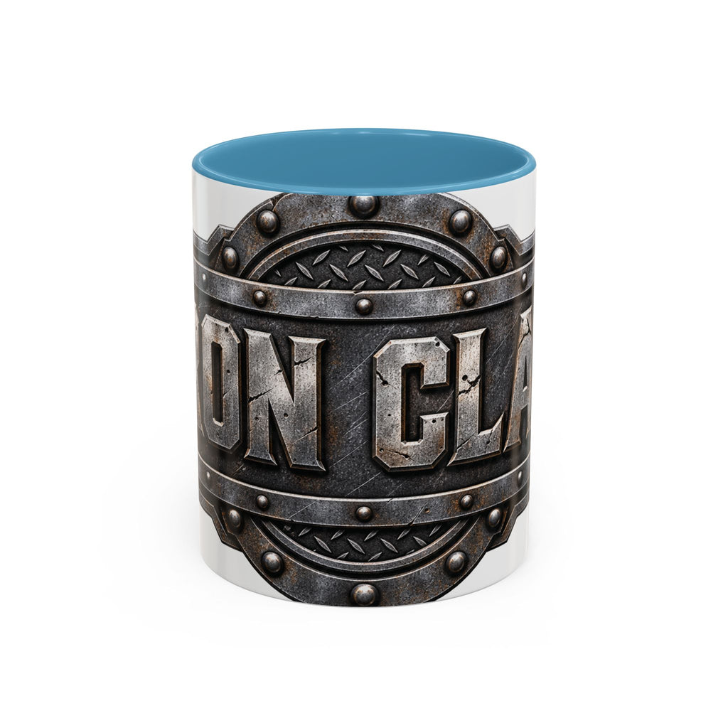 Metal Shield Coffee Mug — 'Iron Clad' Rustic Industrial Accent Mug