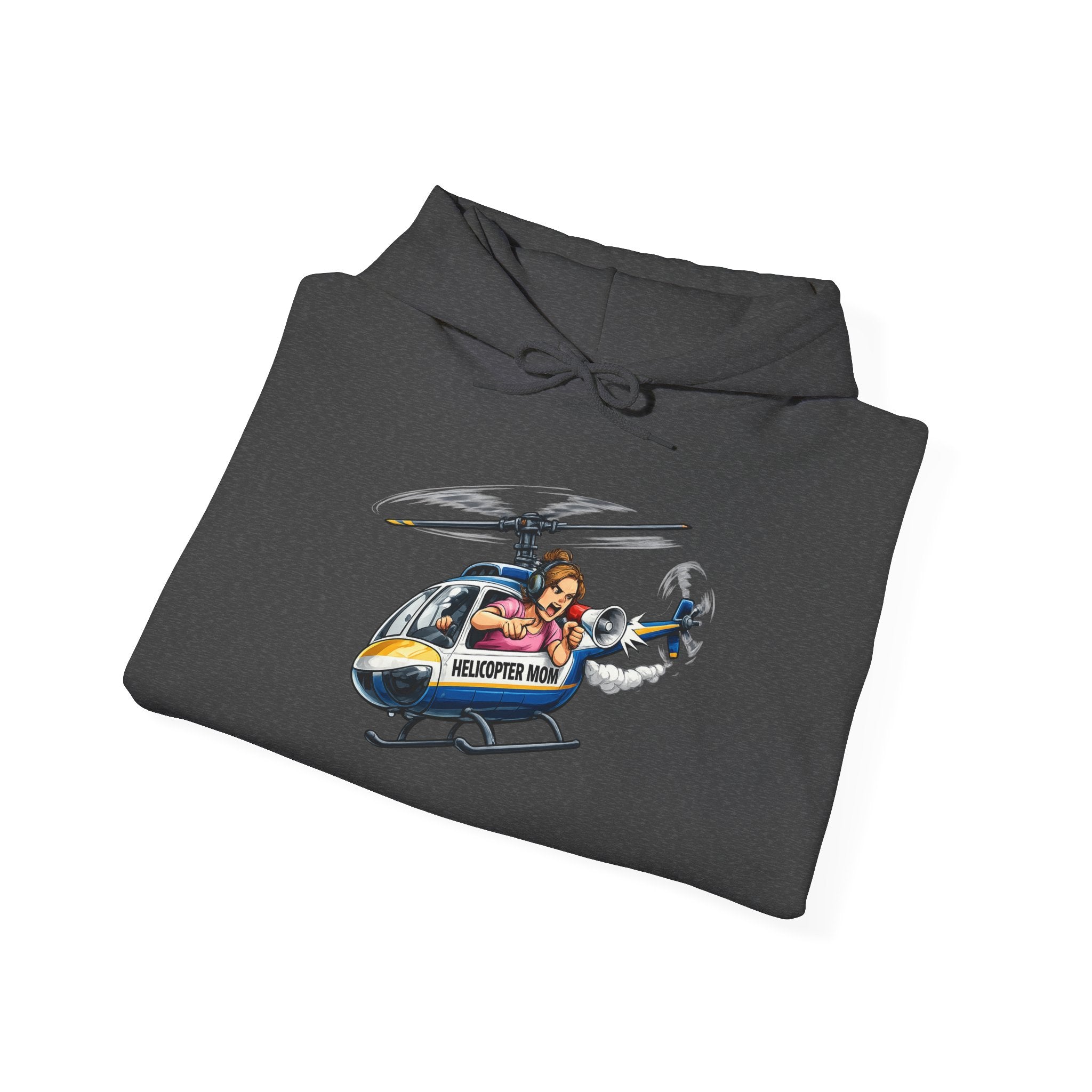Helicopter Rescue Graphic Hoodie — Vintage Pilot Cartoon Sweatshirt