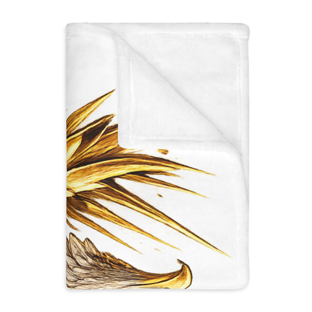 Golden Eagle Velveteen Throw Blanket — "Relentless" Two-Sided Microfiber