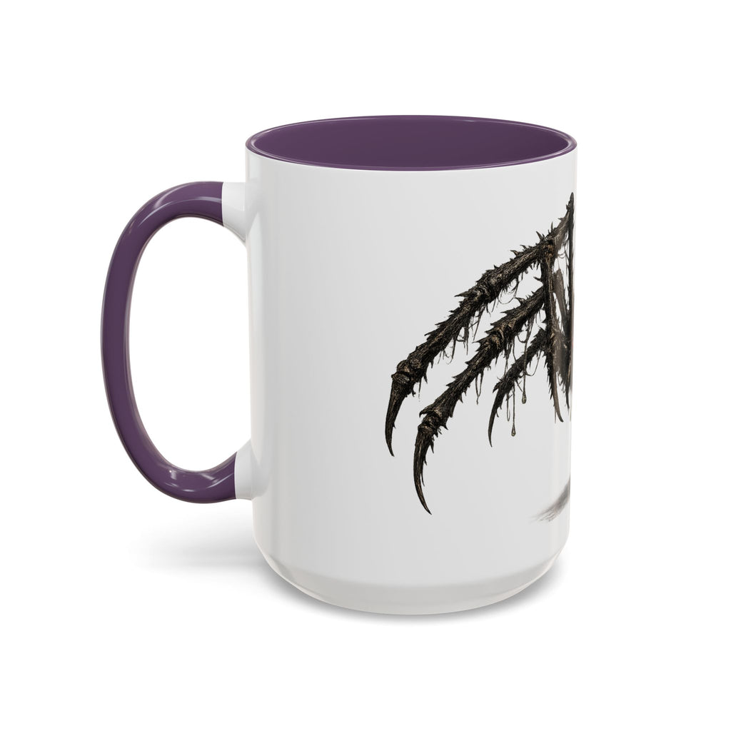 Spider Horror Accent Coffee Mug — Creepy Red-Eyed Arachnid Design (11/15oz)