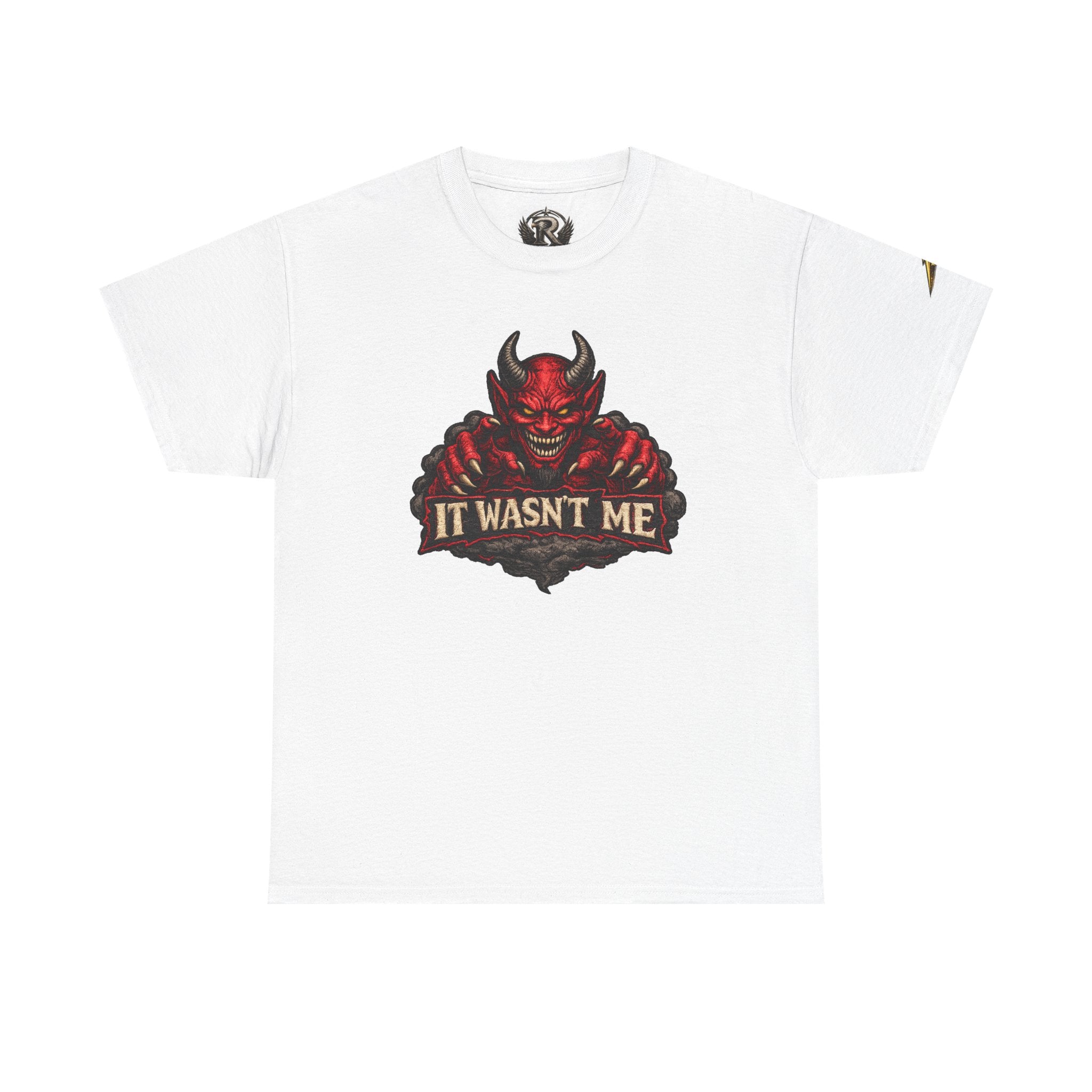 Devil Graphic Tee — "It Wasn’t Me" Funny Demon T-Shirt