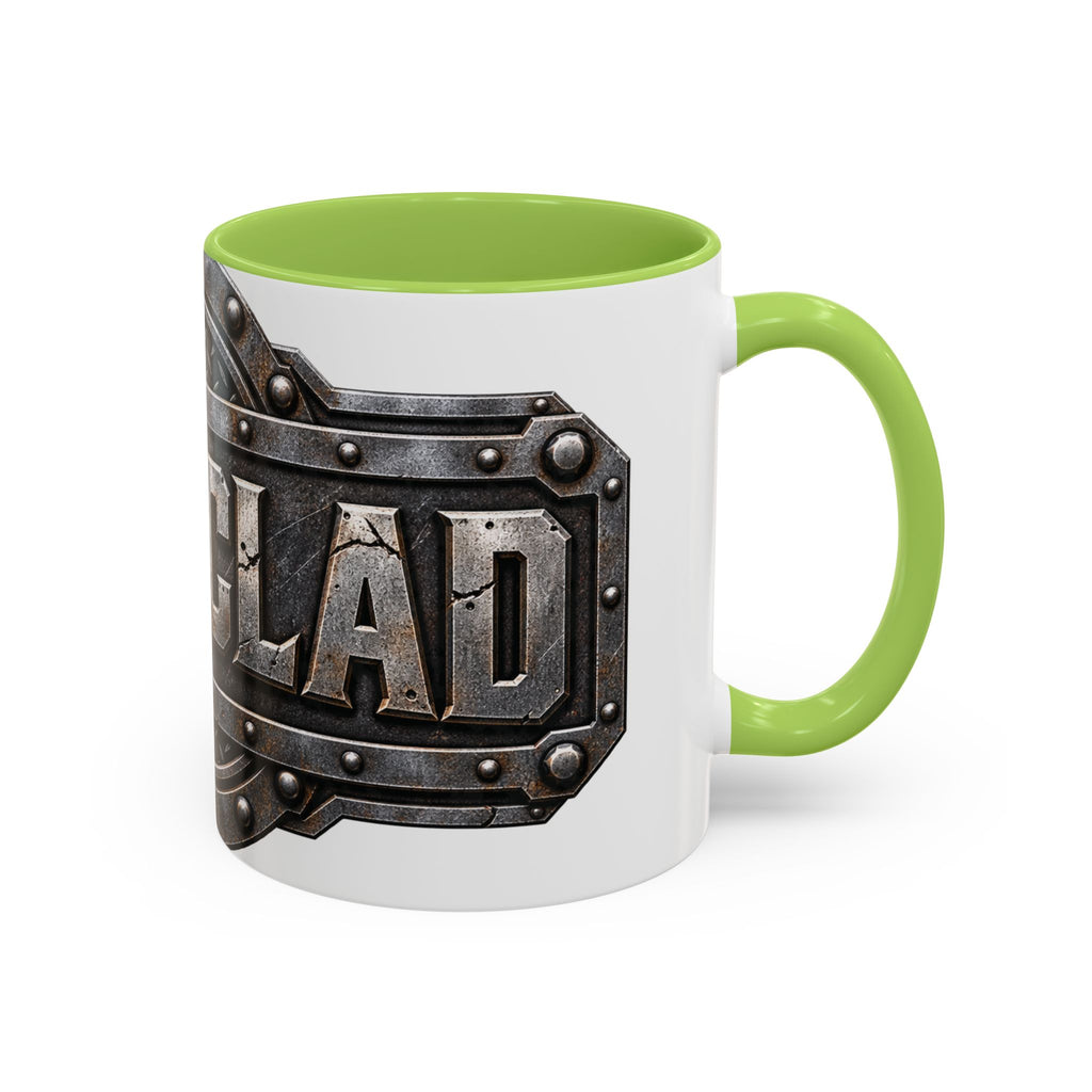 Metal Shield Coffee Mug — 'Iron Clad' Rustic Industrial Accent Mug