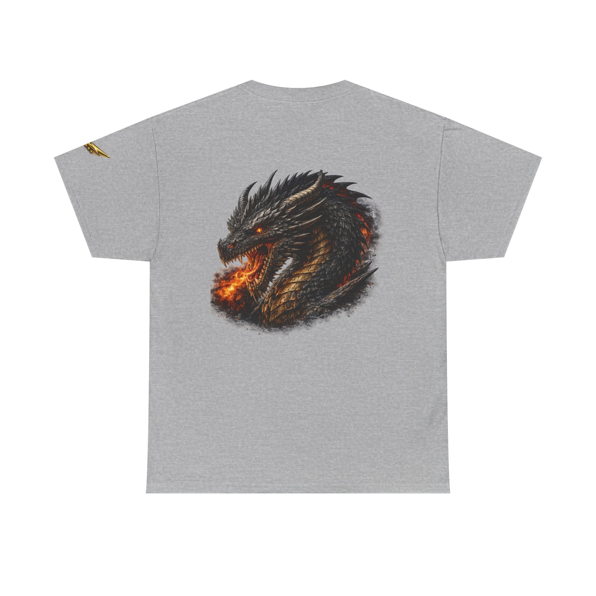 Dragon Head Fire Tee — Fiery Black Dragon Graphic T-Shirt