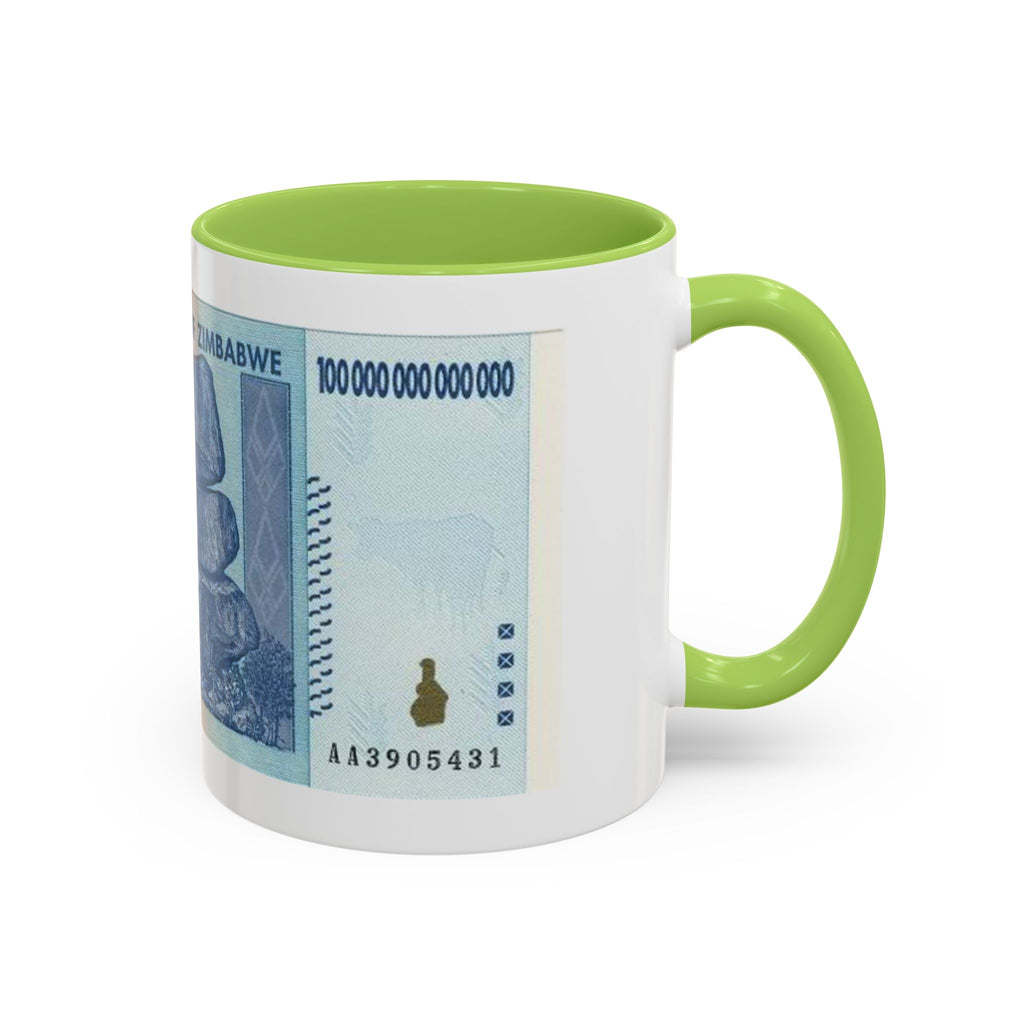 Zimbabwe Trillion Dollar Note Coffee Mug — Vintage Currency Accent Mug (11/15oz)