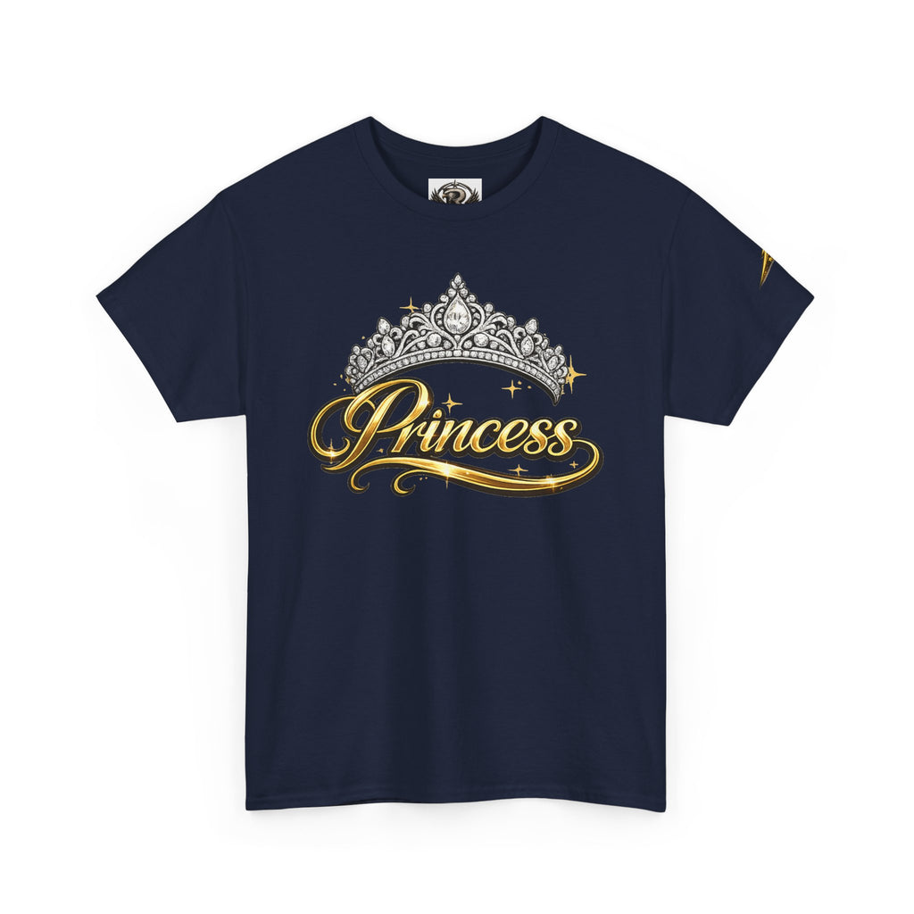 Princess Tiara T-Shirt — Gold Script Graphic Tee