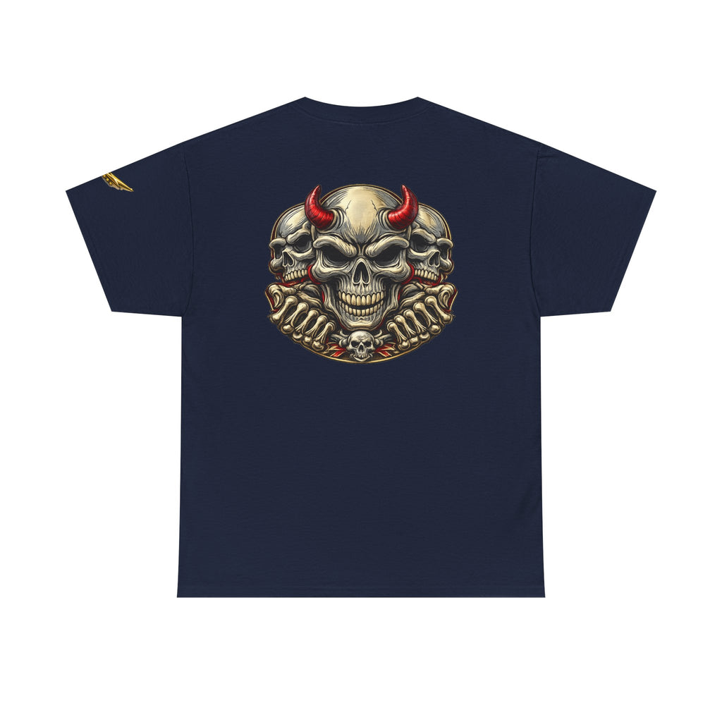 Devil Skull Tee — Red Horns Skull Graphic T-Shirt