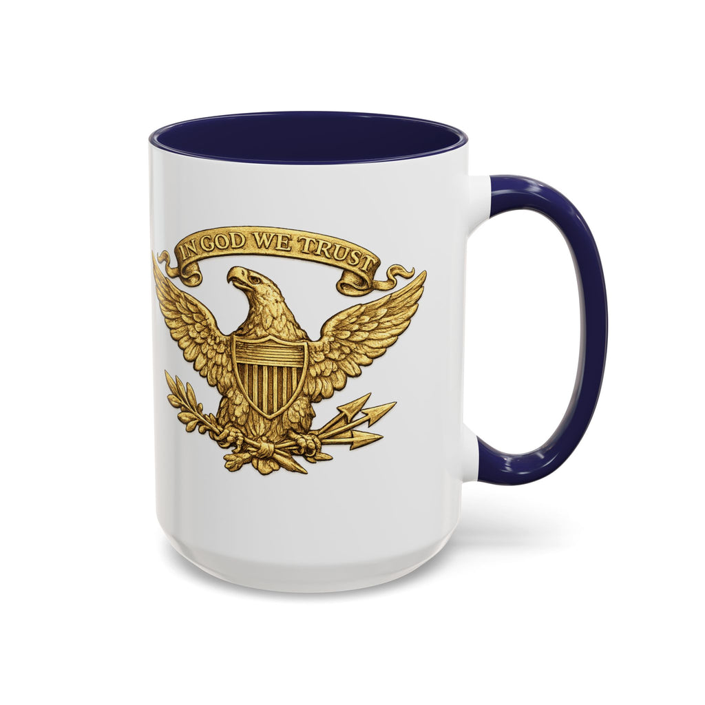 Gold Eagle 'In God We Trust' Accent Coffee Mug — Patriotic 11/15oz