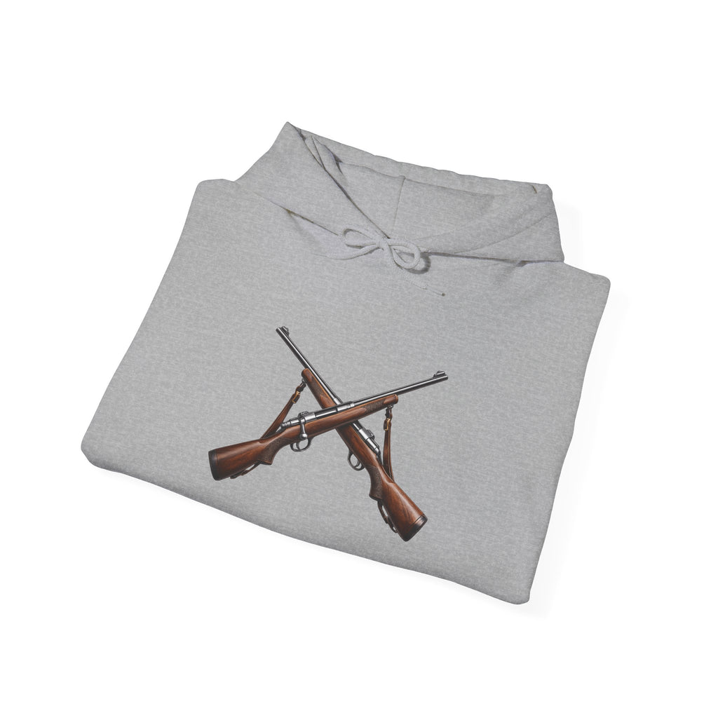 Rifle Crossed Graphic Hoodie — Vintage Hunting Pullover