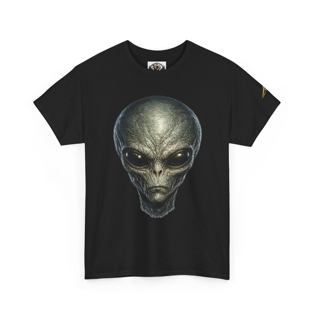 Alien Head Graphic Tee — Realistic Extraterrestrial Sci‑Fi T‑Shirt