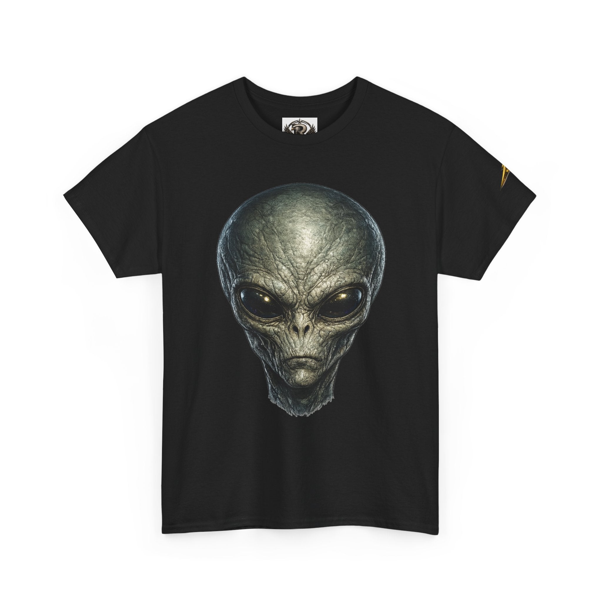 Alien Head Graphic Tee — Realistic Extraterrestrial Sci‑Fi T‑Shirt