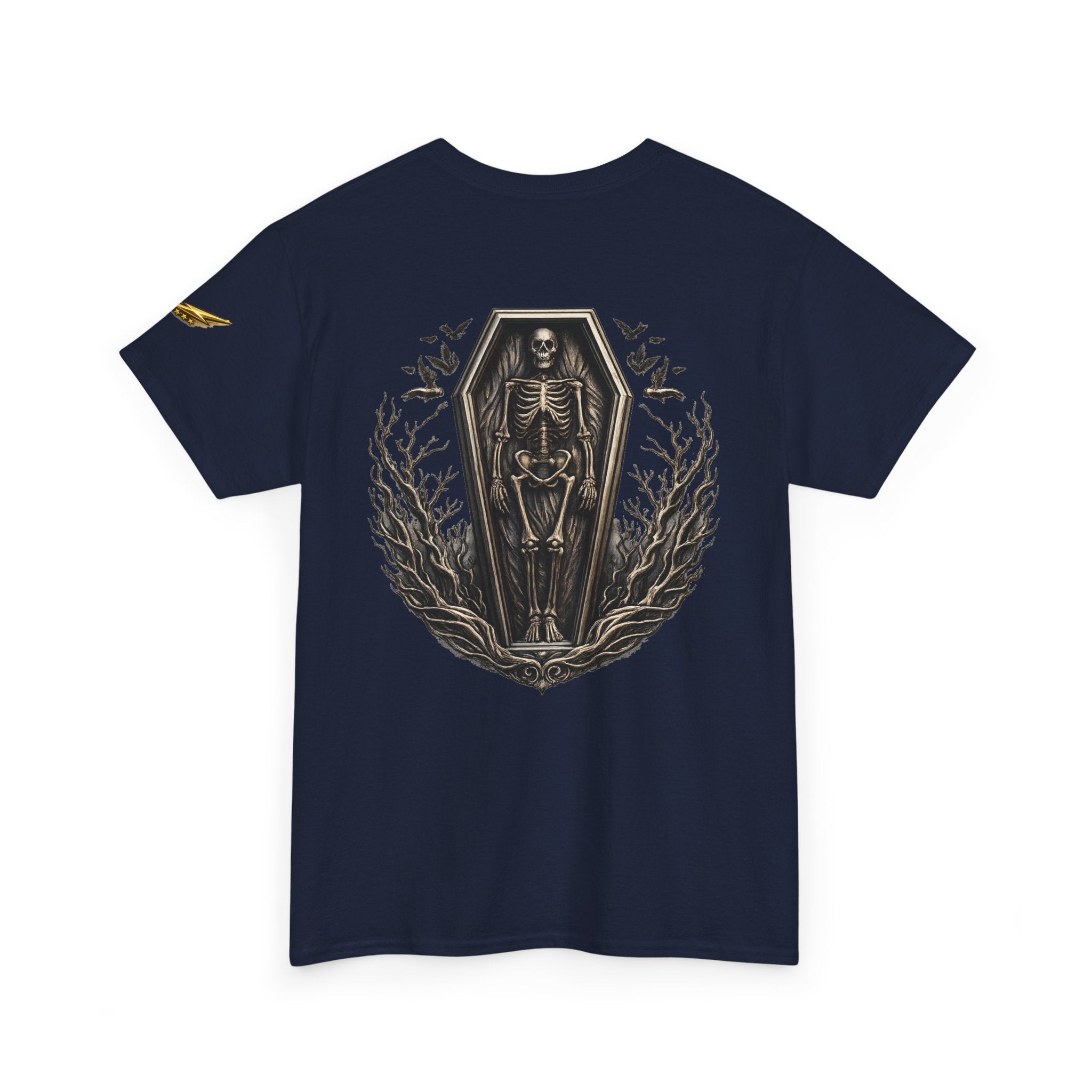 Skeleton Coffin Tee — Gothic Skull Backprint T-Shirt