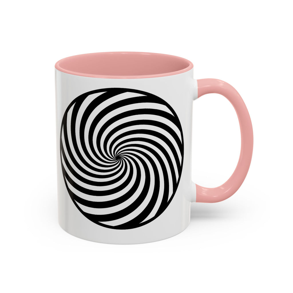 Hypnotic Swirl Accent Mug — Black & White Spiral Coffee Cup (11/15oz)