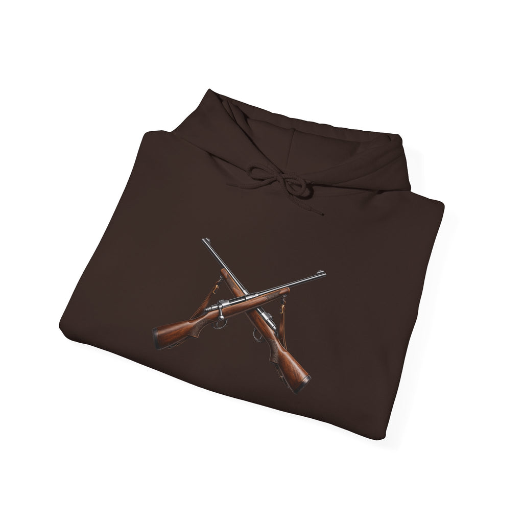 Rifle Crossed Graphic Hoodie — Vintage Hunting Pullover