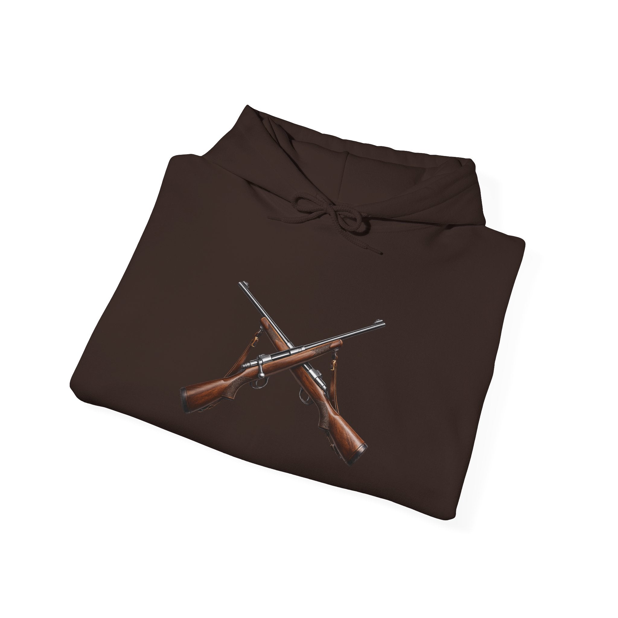 Rifle Crossed Graphic Hoodie — Vintage Hunting Pullover