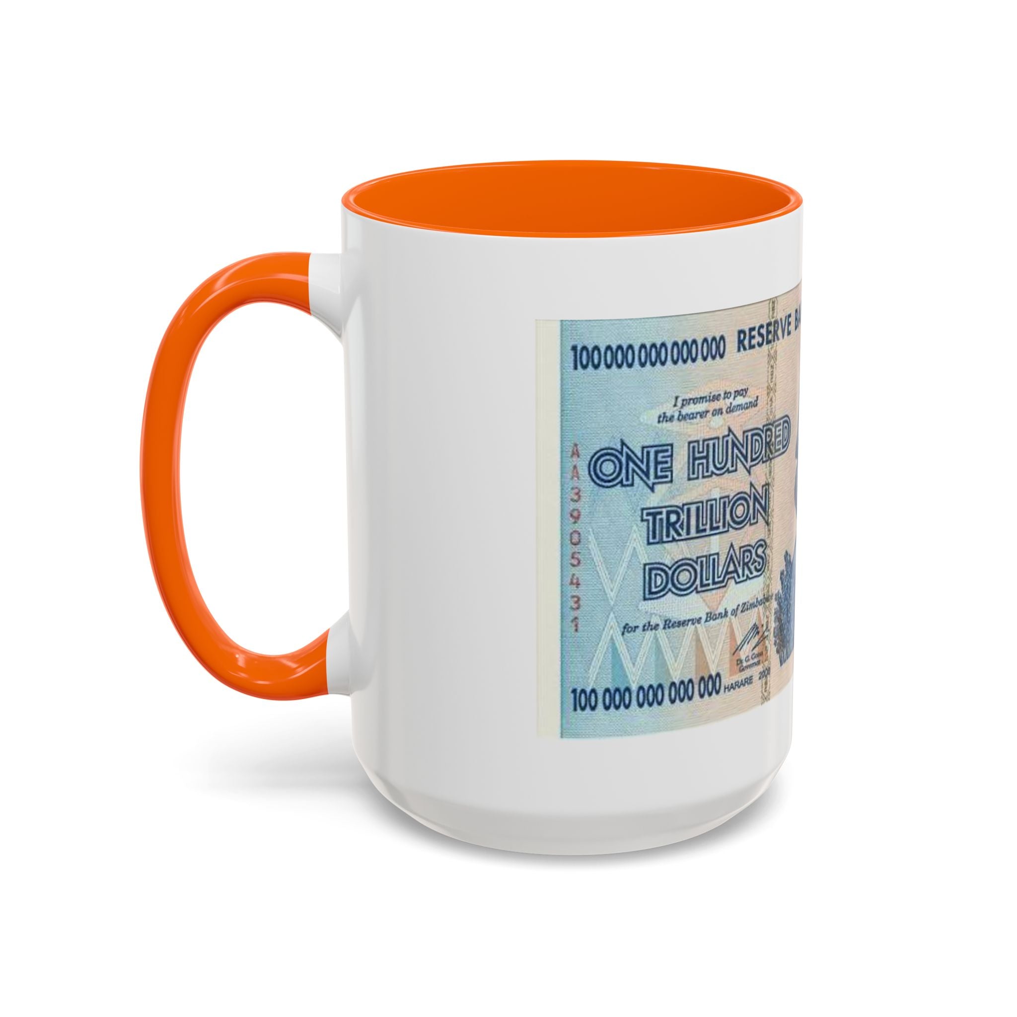 Zimbabwe Trillion Dollar Note Coffee Mug — Vintage Currency Accent Mug (11/15oz)