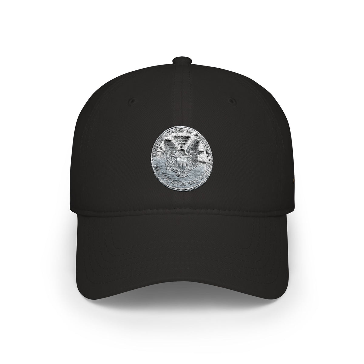 Low Profile Baseball Cap with Silver Coin Patch — Vintage Coin Dad Hat, Casual Streetwear Cap