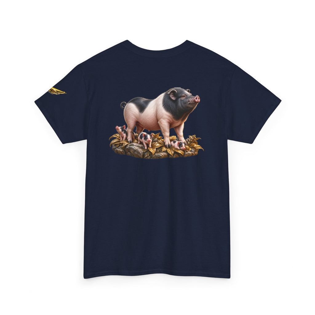 Pig Graphic Tee — Vintage Farm Pig Illustration Shirt