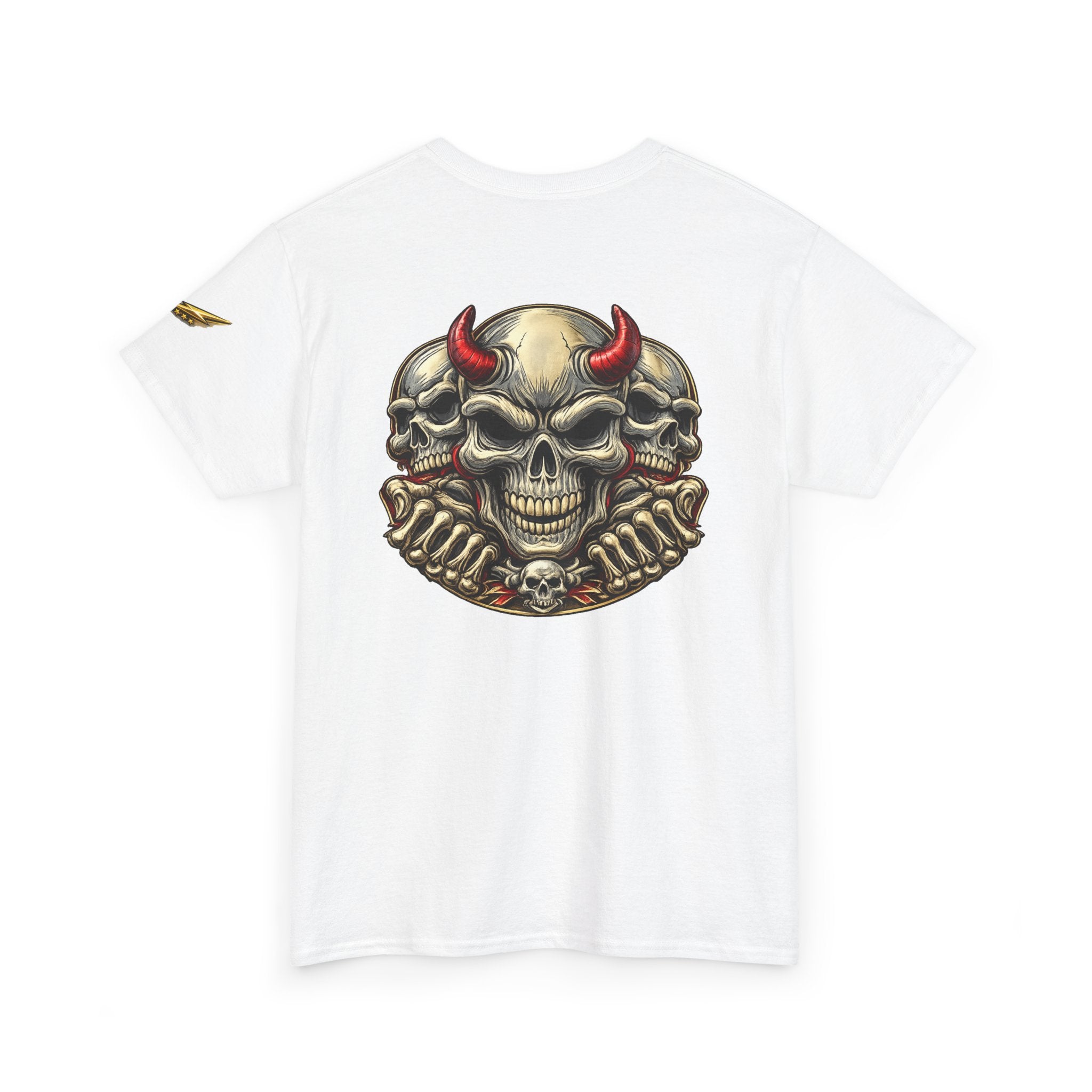 Devil Skull Tee — Red Horns Skull Graphic T-Shirt