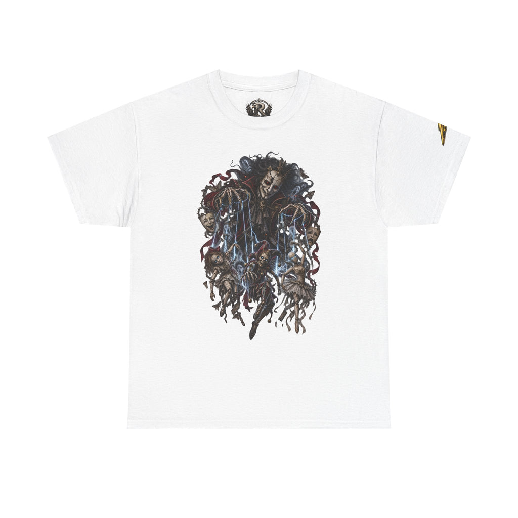 Grim Reaper Illustration Tee — Dark Gothic Skeleton Graphic T-Shirt