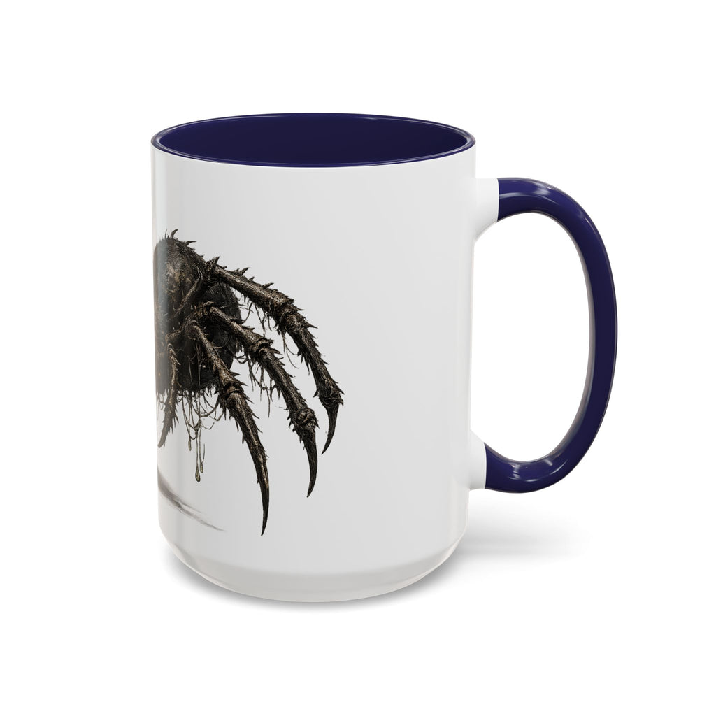Spider Horror Accent Coffee Mug — Creepy Red-Eyed Arachnid Design (11/15oz)