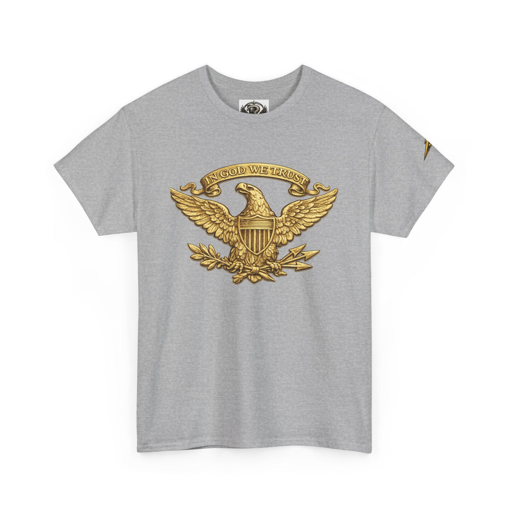 Eagle Crest T‑Shirt — Vintage Gold Eagle Emblem Patriotic Tee