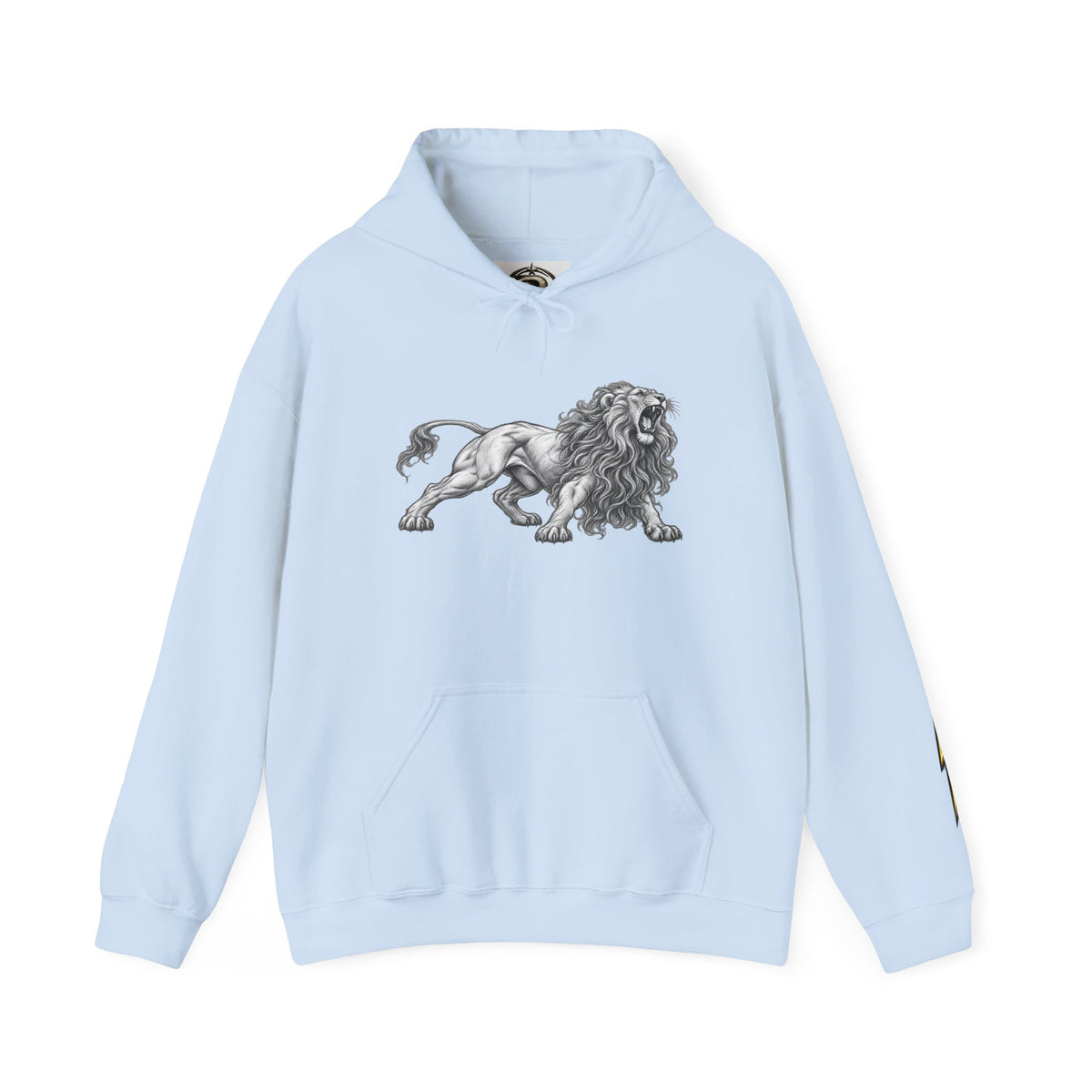 Lion Graphic Hoodie — Vintage Roaring Lion Illustration Sweatshirt