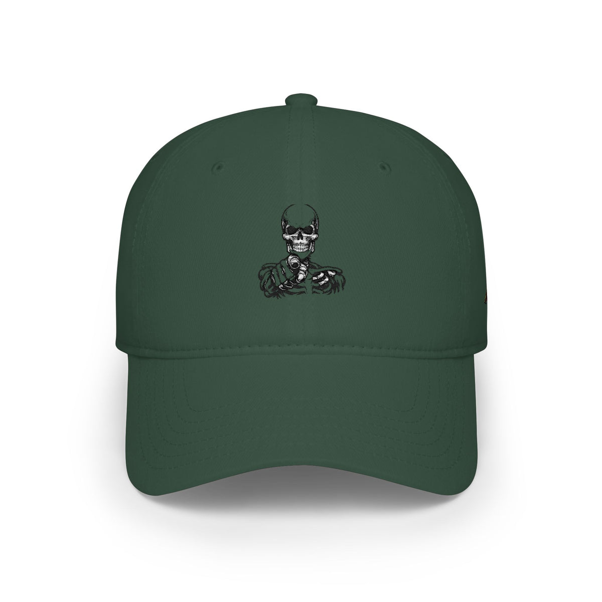 Skull Embroidered Low-Profile Baseball Cap —  Skull Hat