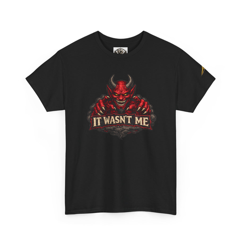 Devil Graphic Tee — "It Wasn’t Me" Funny Demon T-Shirt