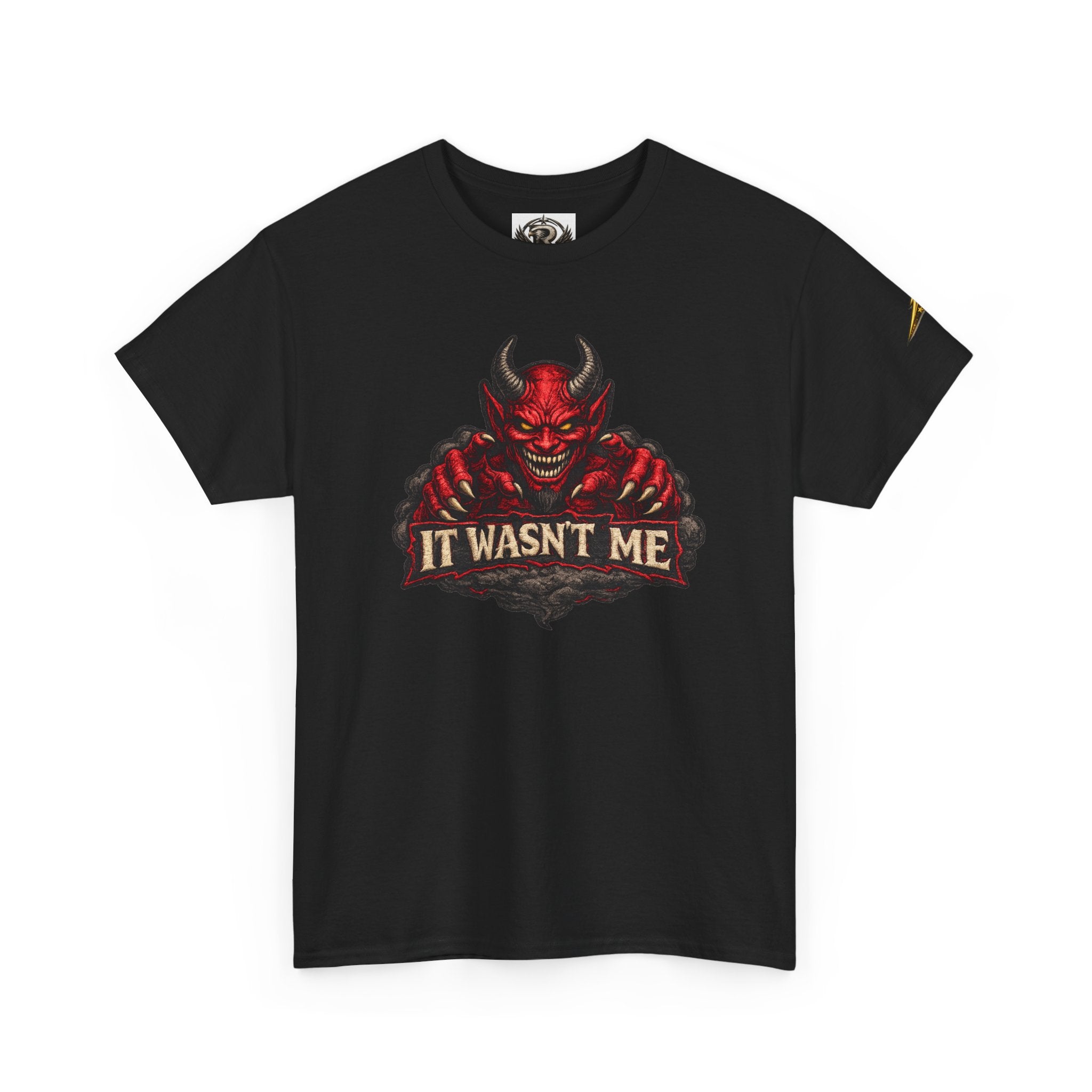 Devil Graphic Tee — "It Wasn’t Me" Funny Demon T-Shirt