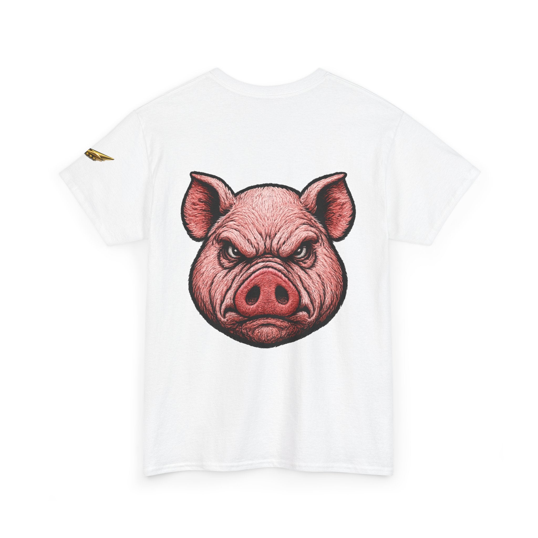 Angry Pig Graphic Tee — Bold Back Print Casual Shirt