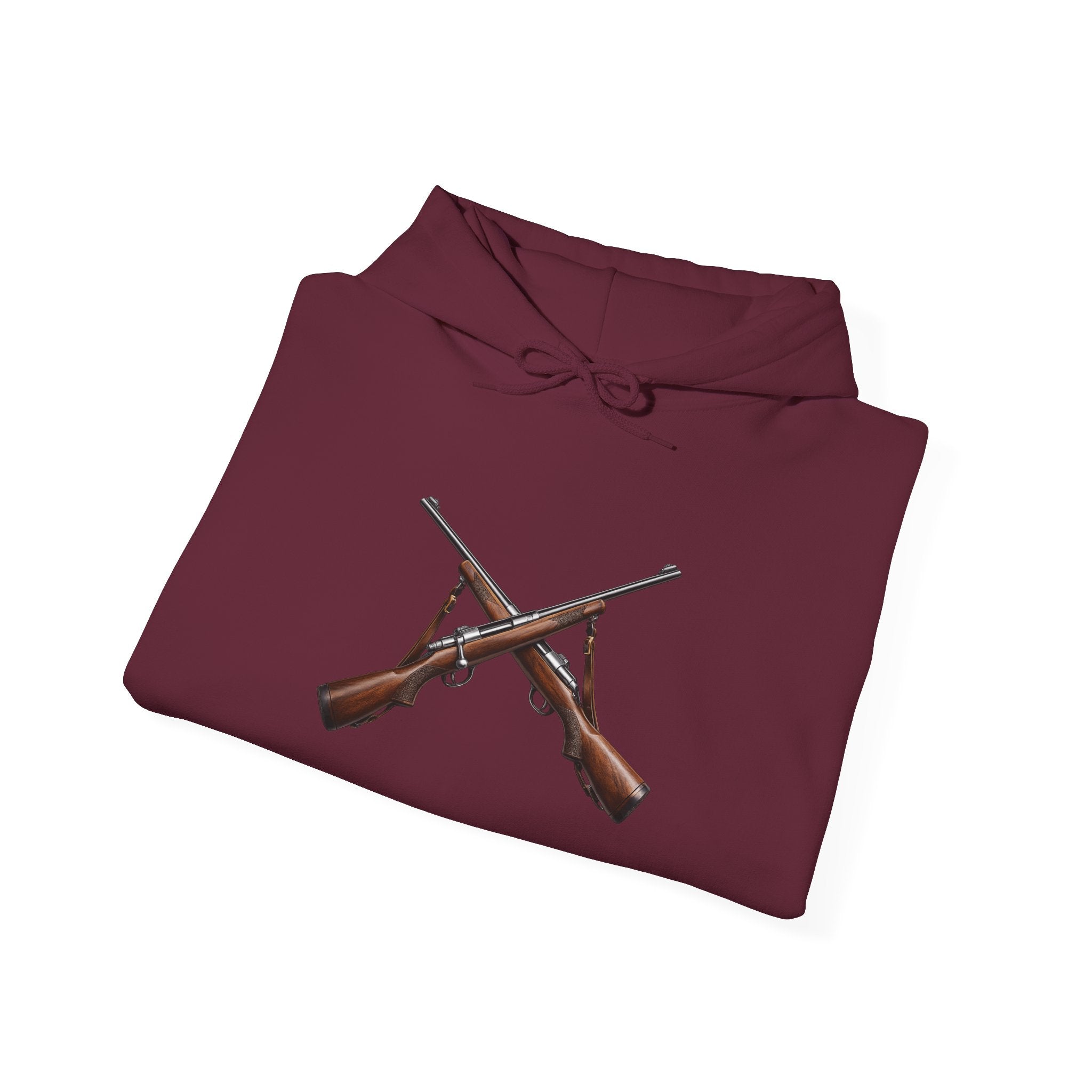 Rifle Crossed Graphic Hoodie — Vintage Hunting Pullover