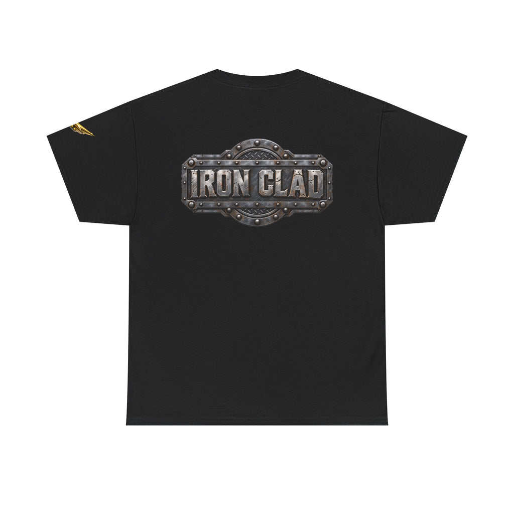 T-Shirt — "Iron Clad" Industrial Metal Logo Tee