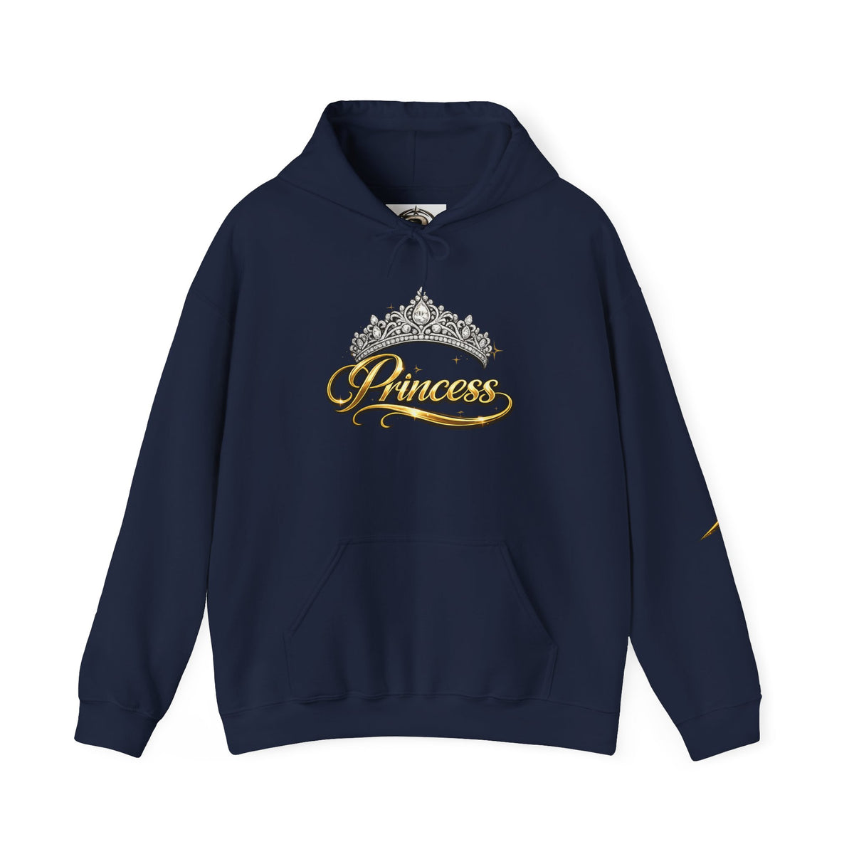Princess Tiara Hoodie — Gold Script Crown Sweatshirt