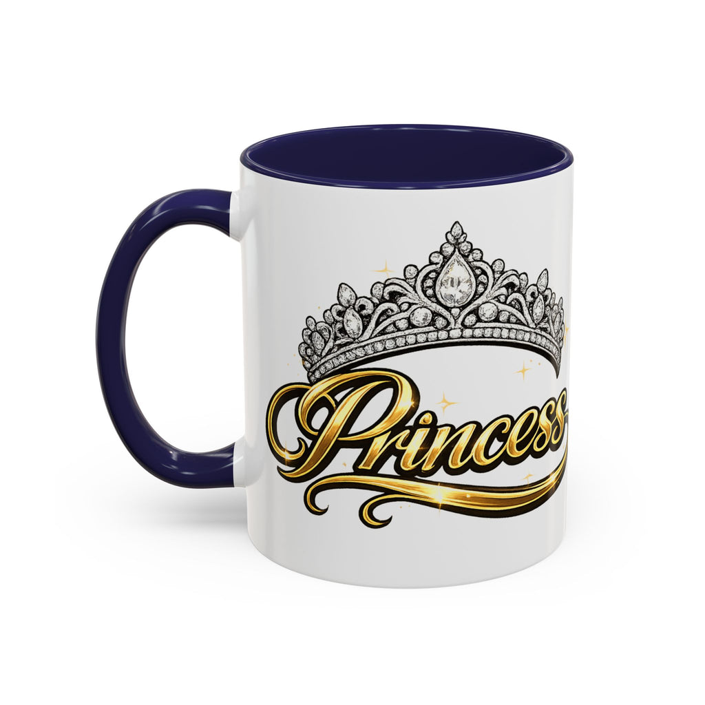 Princess Crown Accent Coffee Mug — Gold Script 11/15oz