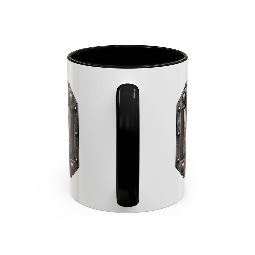 Metal Shield Coffee Mug — 'Iron Clad' Rustic Industrial Accent Mug
