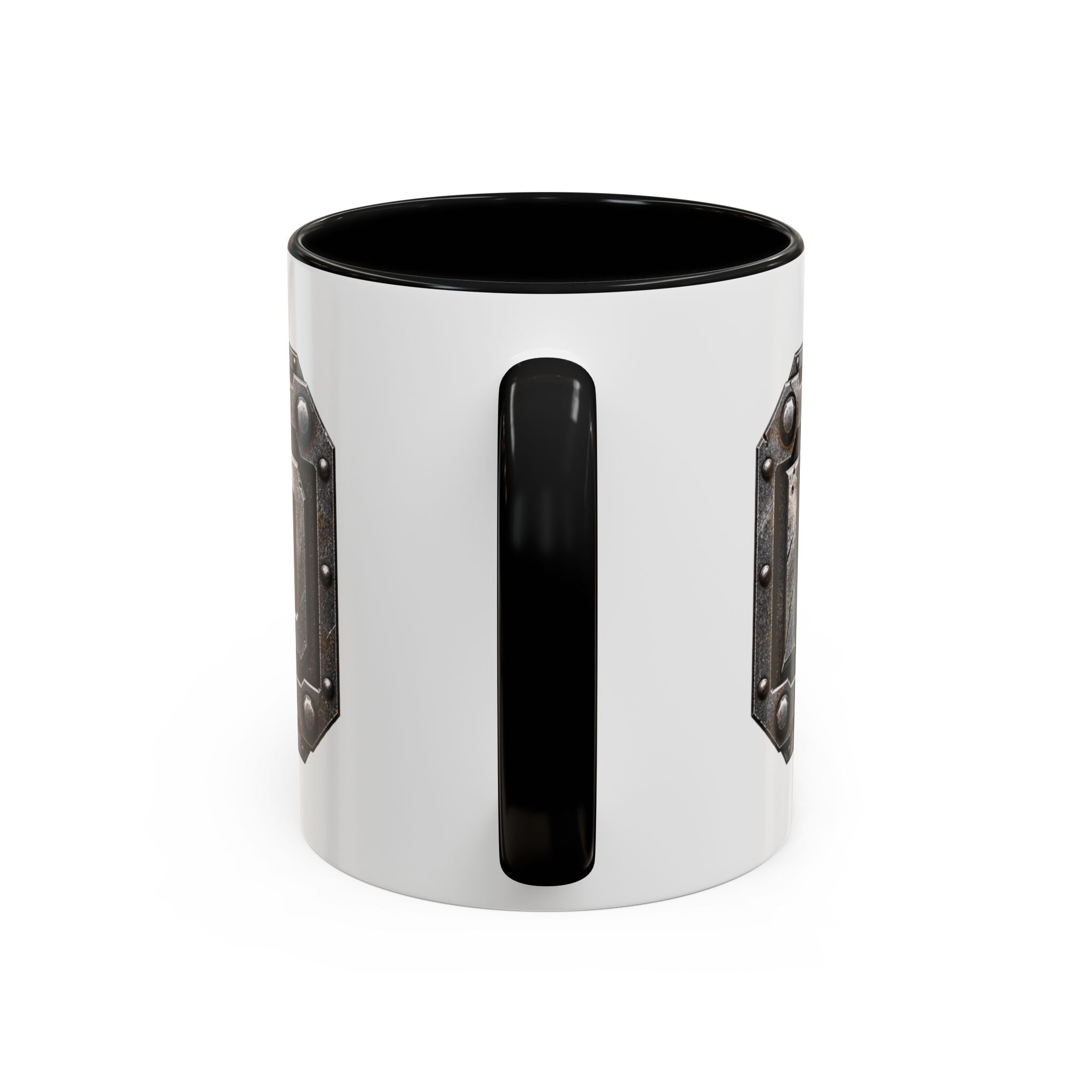 Metal Shield Coffee Mug — 'Iron Clad' Rustic Industrial Accent Mug