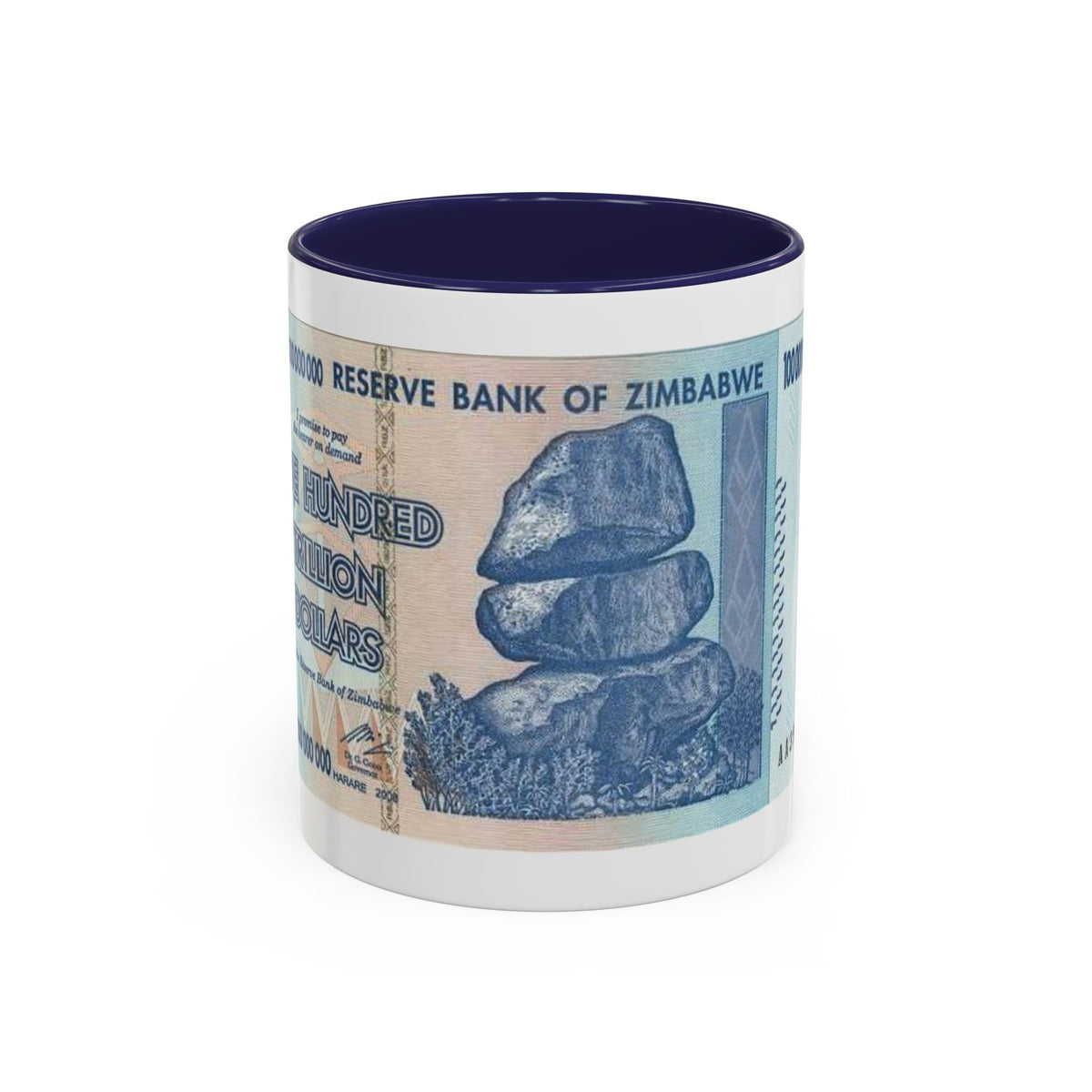 Zimbabwe Trillion Dollar Note Coffee Mug — Vintage Currency Accent Mug (11/15oz)