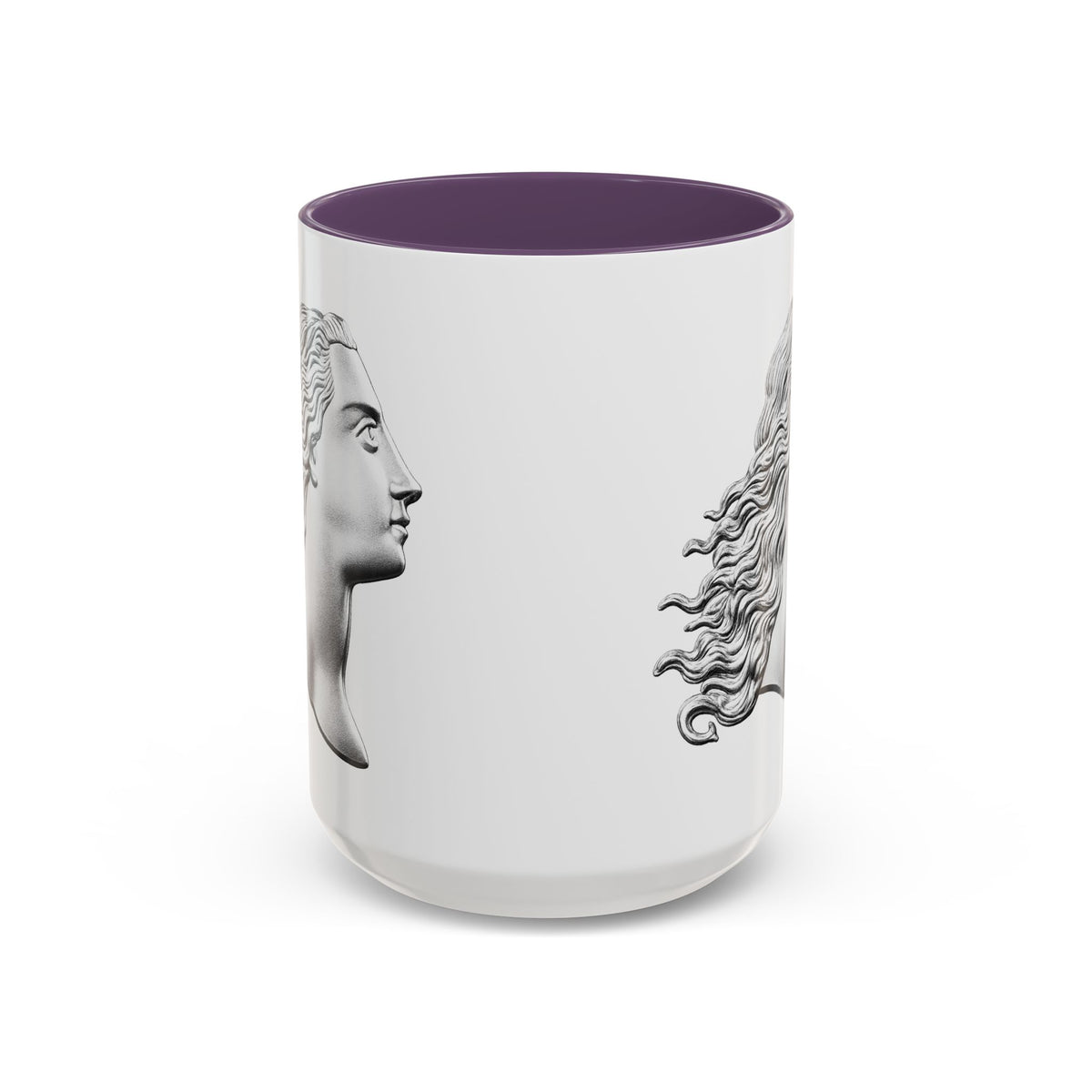 Classical Profile Accent Coffee Mug — Greek Goddess Bust Design (11/15oz)
