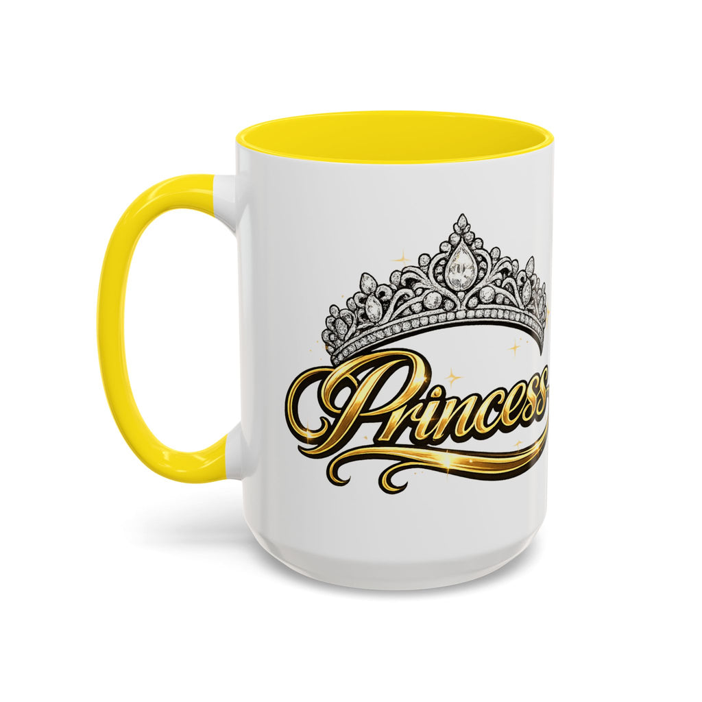 Princess Crown Accent Coffee Mug — Gold Script 11/15oz