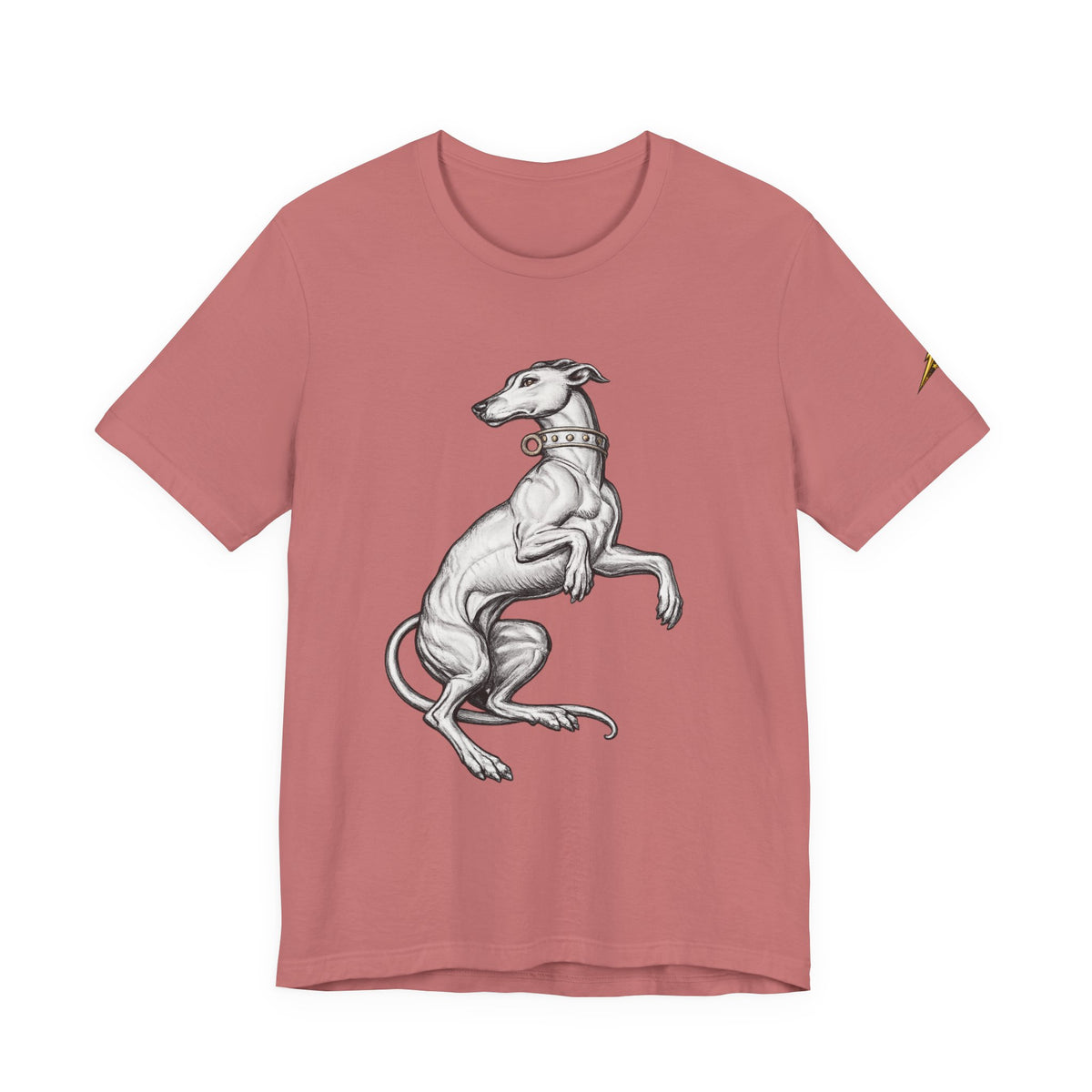 Greyhound Illustration T‑Shirt — Elegant Whippet Dog Art Tee